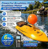 Bateau à appâts télécommandé 12V sans balais avec GPS, anti-chute, haute vitesse, et sonar de détection de poissons