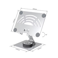 Support de téléphone portable flexible, rotation à 360°, hauteur réglable, pliable, en alliage d'aluminium argenté, compatible iPad, pour ordinateur portable et bureau