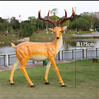 Sculpture d'animal en résine de fibre de verre faite à la main, grande taille, pour extérieur, sur mesure, taille réelle, cheval blanc, renne, cerf, statue à vendre