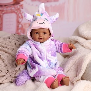 Muñeca Reborn Realista Babeside de 17'' (43cm), Bebé Recién Nacida Afroamericana Sonriente, Juguete Suave, Muñeca de Moda para Reconfortar - Product Image 1