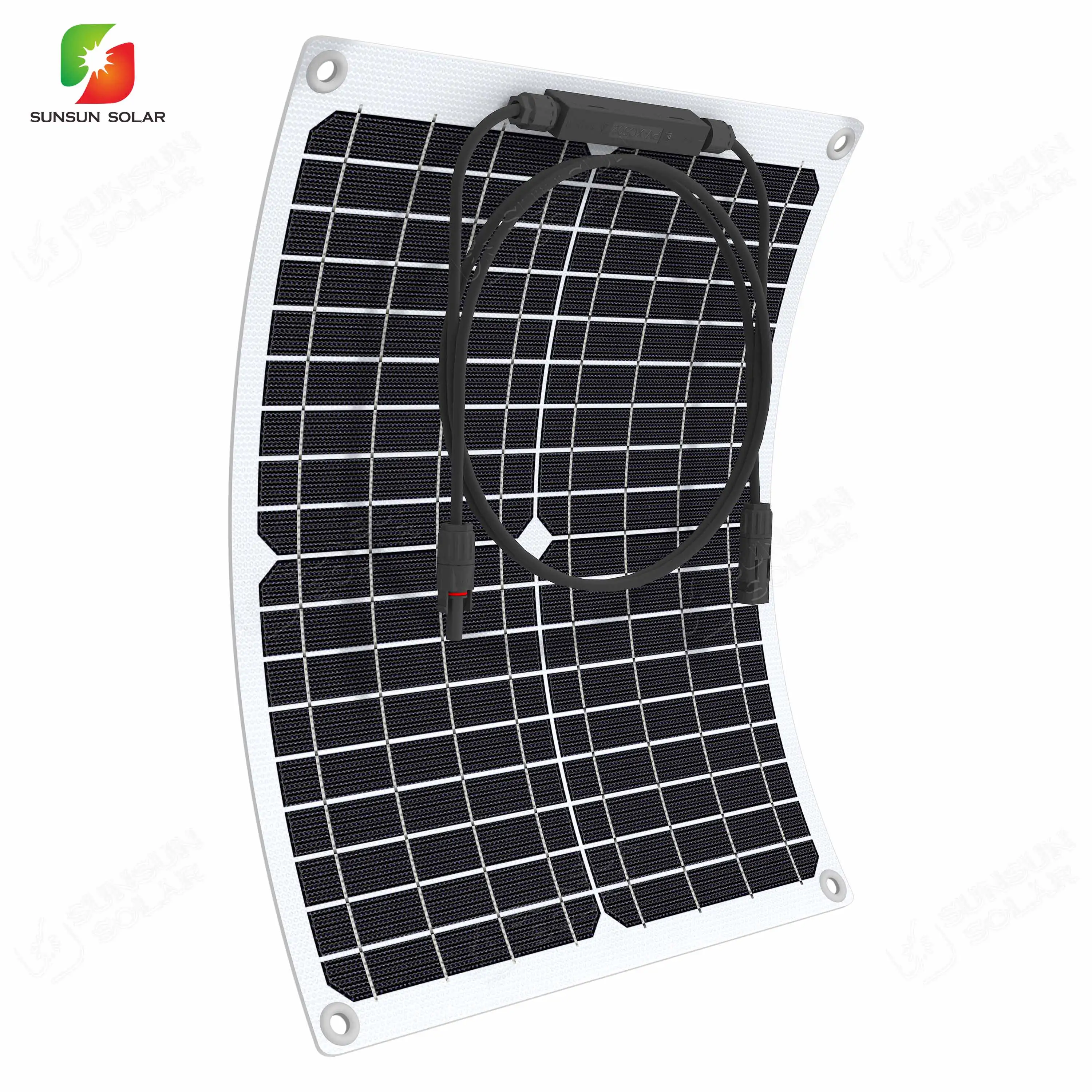 लचीला सौर पीवी पैनल 20W 18V ETFE monocrystalline सौर प्रणाली के लिए अर्द्ध लचीला सौर पैनलों के लिए नौकाओं