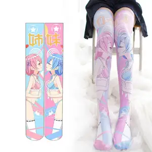 77 socks Factory wholesale 3D printing Stockings For Girl High Tube Thigh Silk Stockings