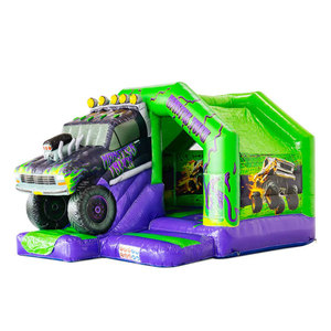 Château gonflable Monster Truck vert, thème <span class=keywords><strong>Grave</strong></span> <span class=keywords><strong>Digger</strong></span>, pour la location commerciale - Product Image 3