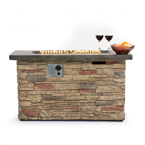 50000BTU Eco-Friendly Indoor/Outdoor Modern MGO <b>Fire</b> Bowl Table Rectangle Propane Gas <b>Fire</b> <b>Pit</b> for Patio and Garden Parties - Product Image 6