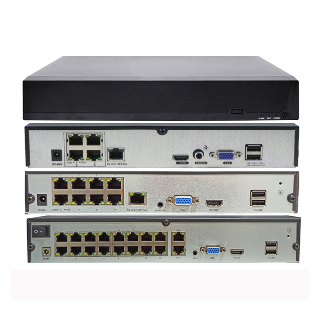 4ch 8ch 16ch PoE NVR 4K Network Video Recorder Security CCTV NVR Built-in PoE Plug and Play Motion Sensor Face / Human Detection