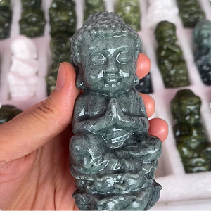 Vente en gros de statues de <span class=keywords><strong>Bouddha</strong></span> en jade vert naturel et de <span class=keywords><strong>Bouddha</strong></span> dormant pour la <span class=keywords><strong>relaxation</strong></span> et la méditation, décoration - Product Image 6
