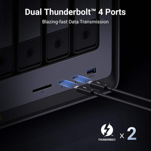 NASync DXP8800, stockage réseau 8 baies, 256 To, 10 GbE, Thunderbolt 4, 8K, conception 8 baies, prend en charge jusqu'à 8 disques durs pour un stockage énorme - Product Image 3
