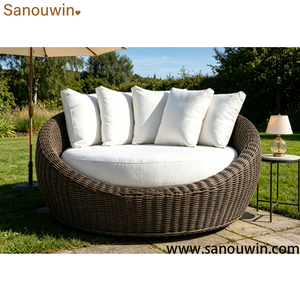 Chaise longue d'extérieur rotative toutes saisons, en <span class=keywords><strong>résine</strong></span> <span class=keywords><strong>tressée</strong></span> avec structure en aluminium - Product Image 5