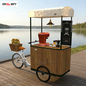Bicicleta de Café con Empuje Manual, Nuevo Diseño de Triciclo para Cafetería Móvil, Carrito de Helados con Congelador - Product Image 2