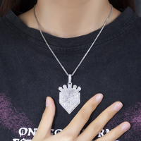 Bijoux Hip Hop en diamant de laboratoire, pendentif pour homme en or 9 carats, style Iced Out, pour collier