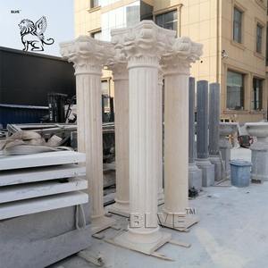 Columna Corintia Griega de Mármol Beige Natural, Pilar de Piedra Redondo para Decoración de Ingeniería Exterior BLVE - Product Image 2