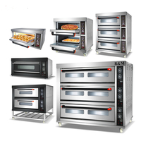 Four à gaz pour cuisine commerciale, 1 étage, 2 plateaux, four à gâteau simple, four à pizza miniature, acier inoxydable, fours à gaz industriels pour la cuisson des aliments