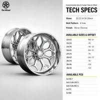 Rines DW Deep Dish de 20, 22, 24, 26 y 28 Pulgadas, 8x170, Pulidos y Forjados, para Camionetas Silverado 1500 y 2500, Todoterreno