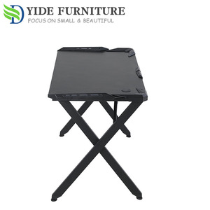 Bureau <span class=keywords><strong>de</strong></span> jeu électrique mobile moderne en forme <span class=keywords><strong>de</strong></span> X avec éclairage RGB, pas cher - Product Image 4