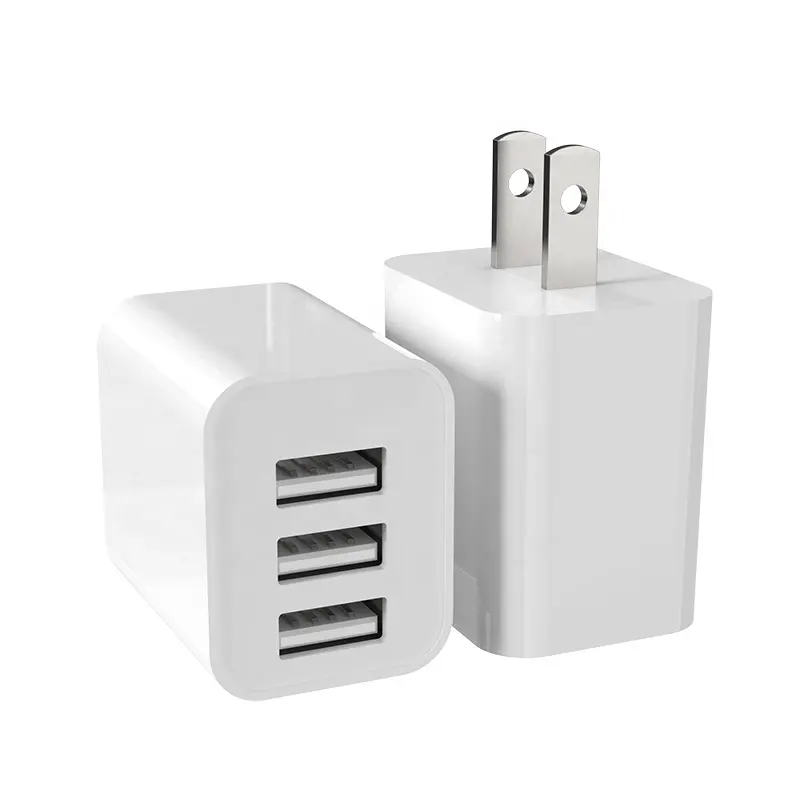 Poplar US plug multi port usb chargeur 3 usb chargeur adaptateur mural chargeur pour téléphone portable