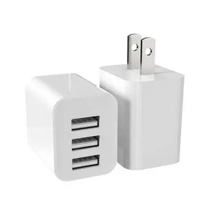 Poplar US plug multi port usb charger 3 usb charger wall adapter charger for mobile phone