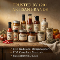 Étiquette autocollante pour bouteille de condiment, autocollant en papier vintage imperméable pour emballage alimentaire traditionnel