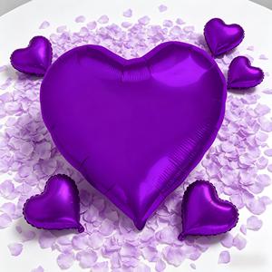 Party Love Lightweight and simple to inflate Balloon Foil Heart Purple 18 Inch 12 Pcs Bag elegant purple heart-shaped ballon - Product Image 6