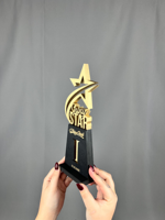 Trophée en bois personnalisé, logo gravé au laser, plaque de récompense sportive pour champion