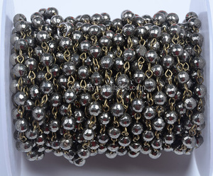 Rolls chain wrapped wire antique BRONZE, Hematite beads Natural, precious stone necklace for D <span class=keywords><strong>I</strong></span> Y - Product Image 3