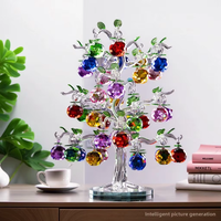 Sculpture de pomme en cristal coloré de style vintage, décoration de luxe pour la maison, objet de collection, figurine, emballage cadeau