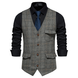 <span class=keywords><strong>Chaleco</strong></span> de traje de <span class=keywords><strong>hombre</strong></span> de estilo occidental Retro 2024, <span class=keywords><strong>chaleco</strong></span> de <span class=keywords><strong>Tweed</strong></span> británico de gran tamaño para <span class=keywords><strong>hombre</strong></span>, <span class=keywords><strong>chaleco</strong></span> de traje - Product Image 6