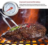 Termometer Daging MINI 2026 SW Instant Read, Dial Bulat, Bahan Stainless Steel untuk Steak, Dapur, Makanan, Susu