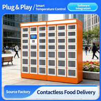 Casier intelligent de livraison de repas à emporter, double face, sans contact, avec fonction de désinfection, de stockage et de maintien au chaud