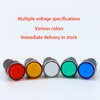 Lampe pilote LED AC/DC 220V/380V à montage sur panneau AD16-22, ouverture de trou de 16 mm/22 mm, en plastique, indicateur lumineux, IP44, durable