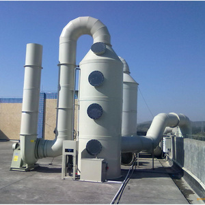 Torre de Purificación de Gases Residuales Industriales con Diseño de Depurador Húmedo, Material PP, Motor y Motor Eléctrico, Alta Eficiencia 99.9% - Product Image 2