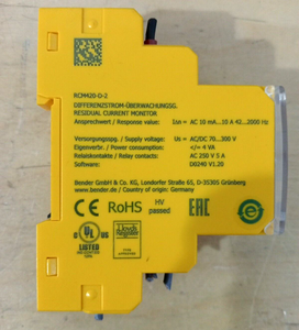 Monitor de Corriente Residual BENDER RCM420-D-2 USADO - Product Image 3