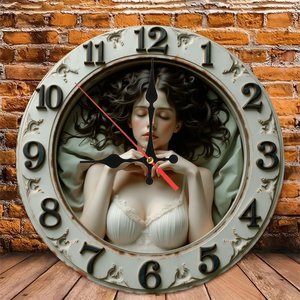 Round Wooden <b>Wall</b> <b>Clock</b> 25x25Cm Silent Quartz Fashion Home Decor <b>Bedroom</b> Background <b>Clock</b> - Product Image 4