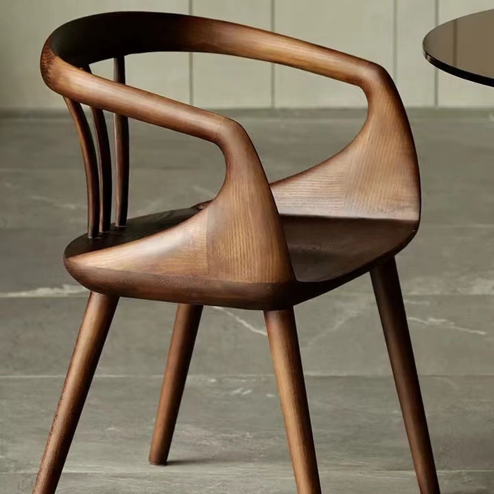 Cafe chair Airplane Nordic Armchair  Plywood Shell shaped Wooden Lobby Lounge Chairs