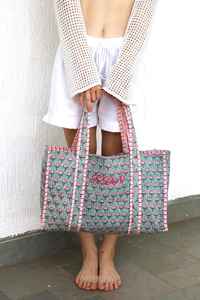 Monogram <span class=keywords><strong>กระเป๋า</strong></span><span class=keywords><strong>ผ้า</strong></span>คอตตอนสไตล์โบฮีเมียนย้อนยุค<span class=keywords><strong>กระเป๋า</strong></span>โท้ทใส่ของแบบโบฮีเมียน<span class=keywords><strong>ลาย</strong></span><span class=keywords><strong>ดอกไม้</strong></span>กระเป๋าโท้ทใส่ของเพื่อนเจ้าสาว - Product Image 6