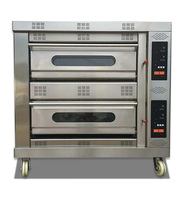 Four à sole électrique commercial 13,2 kW, 2 niveaux, 4 plateaux, en acier inoxydable, pour boulangerie, restaurant, pizza, pain, pâtisserie