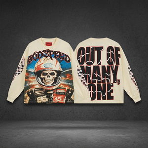 Pull-over en coton respirant sans doublure à col ras du cou, style rock et streetwear, coupe droite, manches longues, vente en gros - Product Image 1