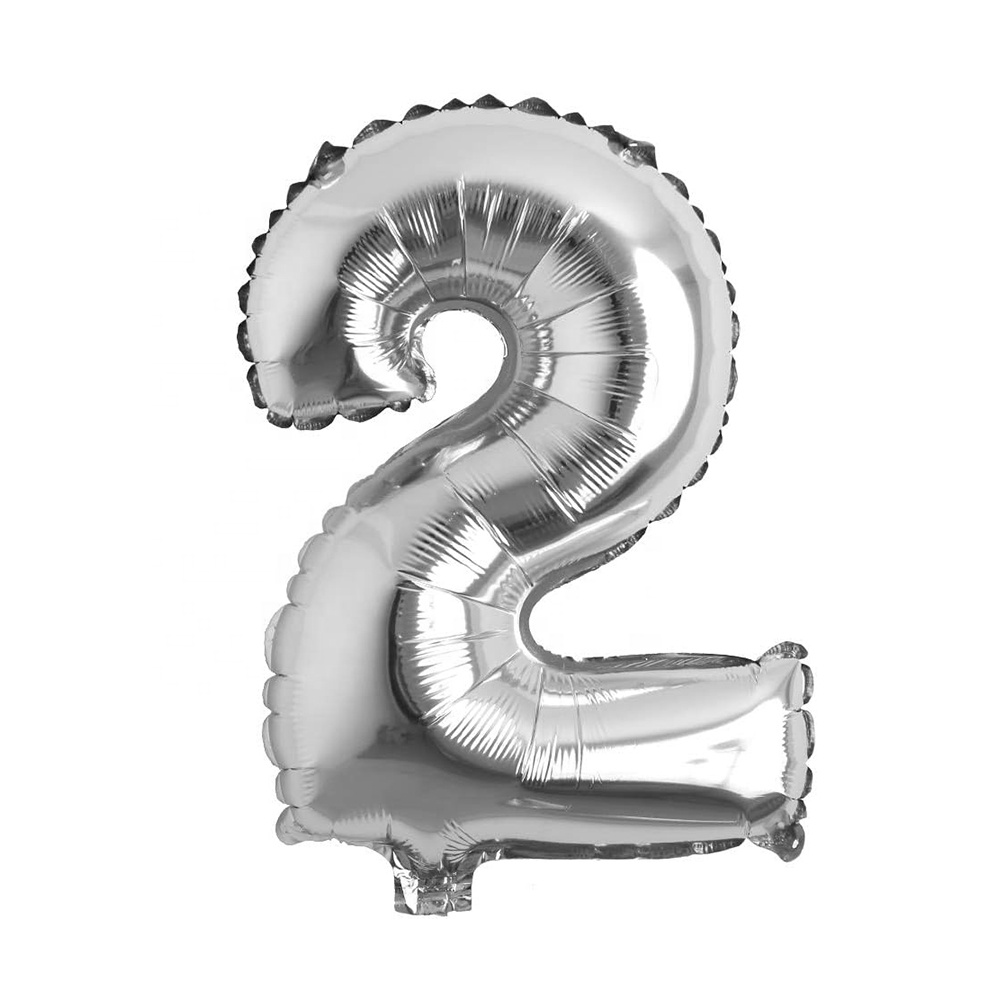 Globo número 2 plateado