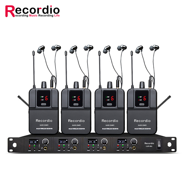 GAW-EM04 Professional Stage Wireless Monitor In-Ear Recognition System Performance Monitor Headphones for Performances Concerts