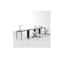Marco de aluminio moderno Modular Oficina Cubículo Partición Escritorio Oficina Estaciones de trabajo estándar Mesa de computadora