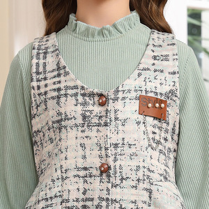 Ensemble quotidien pour fille deux pièces automne/hiver robe à fleurs douces avec vêtements pour enfants transfrontaliers de loisirs au genou - Product Image 5