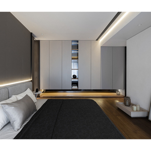 Ensemble de meubles de chambre principale de villa penthouse de luxe, mobilier de chambre complète moderne pour hôtel 5 étoiles, suite avec lit king size surdimensionné - Product Image 6