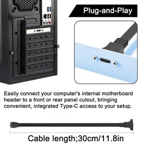 Câble <span class=keywords><strong>USB</strong></span> 3.1 Type C mâle vers femelle à 90 degrés, adaptateur <span class=keywords><strong>USB</strong></span> C plat 10 Gbps, rallonge de charge rapide, câble à fixation <span class=keywords><strong>sur</strong></span> panneau à vis - Product Image 4