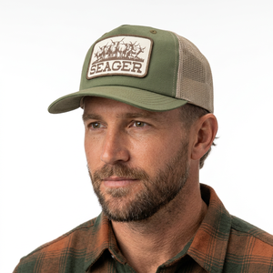 หมวกแก๊ป Seager Trucker สีเขียว ตาข่ายด้านหลัง ปักโลโก้ สไตล์ลำลอง สำหรับกิจกรรมกลางแจ้ง ผ้าแคนวาส ปรับขนาดได้ ทรง 5 แฉก - Product Image 2