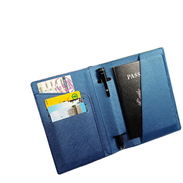 Wholesale Personalized PU Leather Passport Holder Family Airplane Tickets Cover Vegan Leather Travel Passport Wallet