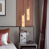 Lustres suspendus cylindriques en albâtre de style minimaliste moderne pour la décoration intérieure des hôtels, salles à manger, îlots de cuisine et escaliers