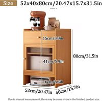 Étagère de rangement en bambou avec armoire de rangement avec porte Table de chevet Table de chevet Étagère de rangement en bois dans les meubles de salon de cuisine