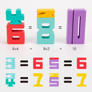 3 + Năm Trẻ Em Hoạt Động Kỹ Thuật Số Đồ Chơi 1-10 Số Bằng Gỗ Xếp Chồng Khối Xây Dựng - Product Image 3