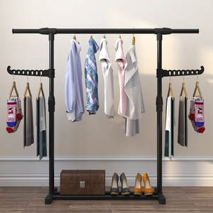 GG23 Acier inoxydable Cintre unipolaire chambre <span class=keywords><strong>à</strong></span> coucher salon Fplding Racks Stretch vêtements chapeau cintre support avec étagère <span class=keywords><strong>à</strong></span> chaussures - Product Image 5