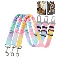 HIPHOPPET Sangle de sécurité réglable et durable pour chien et chat, 2-en-1, avec attache pour barre de sécurité, en nylon, avec amortisseur élastique