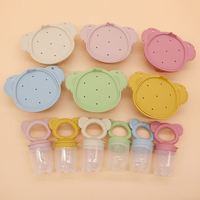 Op Maat Gemaakte Pasgeboren Koala-Vorm Siliconen Ijsblokjesbak Baby Vers Fruit Voeder Fopspeen Feeder Set